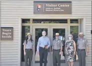  ?? SUBMITTED ?? U.S. Sen. Rob Portman, R-Ohio, poses with James A. Garfield National Historic Site staff Aug. 10.