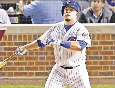  ??  ?? Kyle Schwarber hasn’t played for the Cubs since the first week of April, when he tore his ACL, but a report from MLB Network says outfielder will serve as Chicago’s DH in Game 1 of World Series.