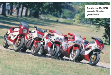  ??  ?? Back in the 90s MCN even did Bimota group tests