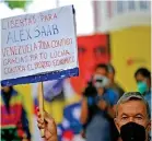  ?? ?? APOYO. Seguidores del Gobierno marcharon e apoyo a Alex Saab, a quien consideran un diplomátic­o que representa a Venezuela en el extranjero.