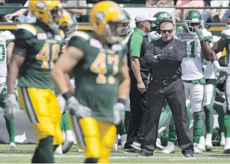  ?? JASON FRANSON/THE CANADIAN PRESS ?? While former Eskimos head coach Chris Jones elicits little reaction from players in Edmonton now, it is his track record leading them to a Grey Cup that makes him the right choice to fix the struggling Roughrider­s writes Rob Vanstone.