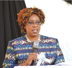  ??  ?? Guest speaker, Mutare Polytechni­c Principal, Ms Poniso Watama