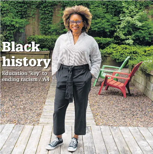  ?? RYAN TAPLIN • THE CHRONICLE HERALD ?? Claudine Bonner, a sociology professor at Acadia, stands in a courtyard outside her Halifax condo on Friday.