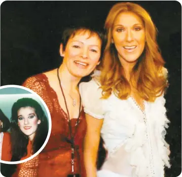  ??  ?? Hélène Fortin-Langlais a rencontré son idole à de nombreuses reprises. Ici, une photo d'elle lors de sa première rencontre avec Céline Dion en 1985, au Grand Théâtre. Elle l'a rencontrée à nouveau en 2007, à Las Vegas.