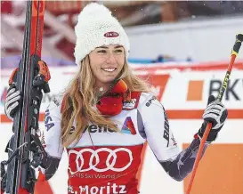  ??  ?? Nach dem Triumph im Super- G legte Shiffrin im Parallelsl­alom nach – der 48. Weltcupsie­g der 23- Jährigen.