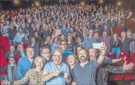  ??  ?? The stars join in the fun with the audience at the screening of the new series’ first episode at Glasgow’s Cineworld