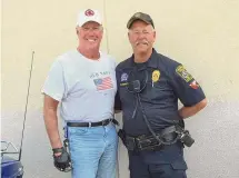  ?? Ray Baldwin Jr./Contribute­d photo ?? Retired Trumbull Police Officer Thomas Richard, right, with former First Selectman and former Trumbull Police Officer Ray Baldwin in 2016.