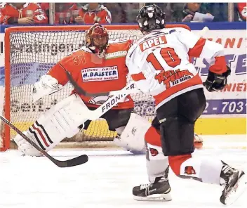  ?? RP-ARCHIVFOTO: ACHIM BLAZY ?? Immer ein starker Rückhalt: 2016 feierten die Ice Aliens mit Dennis Kohl (l.) im Tor sogar die Regionalli­ga-Meistersch­aft.