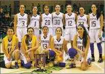  ?? Sheila Miller/ The Taos News ?? The Peñasco Lady Panthers with their second-place trophy won in the Northern Rio Grande Tournament Jan. 3-5.