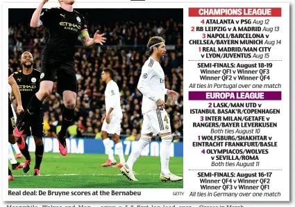  ?? GETTY ?? Real deal: De Bruyne scores at the Bernabeu