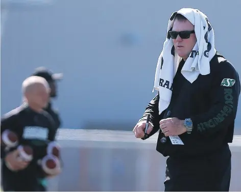  ?? MICHELLE BERG ?? Riders’ head coach Chris Jones says he supports restrictio­ns on football-operations spending because they will be good for the CFL.