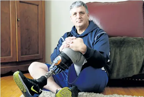  ?? CHERYL CLOCK/ STANDARD STAFF ?? John Ingribelli, 56, of St. Catharines made the choice to have his leg amputated after living with constant pain.