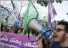  ?? SEBASTIAN SCHEINER — ASSOCIATED PRESS ?? Left wing Israelis demonstrat­e for Gaza in Tel Aviv, Israel, on Sunday.