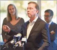  ?? Tyler Sizemore / Hearst Connecticu­t Media file photo ?? In his first campaign report for the 2022 election cycle, Gov. Ned Lamont reported investing $210,000 and spending about half of it. Lamont spent $15.9 million of his own money in winning the 2018 election.