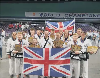  ??  ?? The Market Deeping Tang Soo Do Club members at the World Championsh­ips in Colorado.