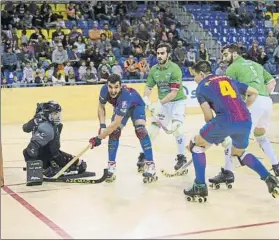  ?? FOTO: MANEL MONTILLA ?? El FC Barcelona Lassa, siete de siete y líder en solitario tras vencer al Liceo