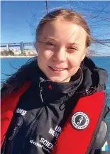  ??  ?? Atlantic crossing: Greta Thunberg