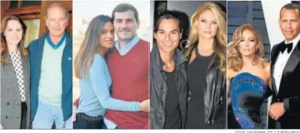  ?? FOTOS: INSTAGRAM, EFE Y EUROPA PRESS ?? De i. a dcha. Bertín Osborne y Fabiola; Casillas y Sara Carbonero; Julio Iglesias Jr. y Charisse, y Jennifer López con Álex Rodríguez.