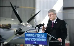  ?? DARREN CALABRESE POSTMEDIA NEWS ?? Prime Minister Stephen Harper says an $82.5-million pedestrian tunnel to the Billy Bishop Airport on Toronto Island will be a huge boost for Toronto and airline passengers.