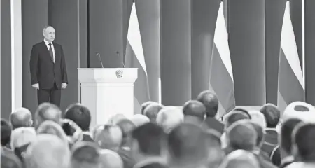  ?? AFP ?? Durante su discurso, Putin destacó la fortaleza de la economía rusa