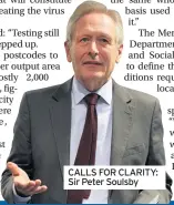 ??  ?? CALLS FOR CLARITY: Sir Peter Soulsby