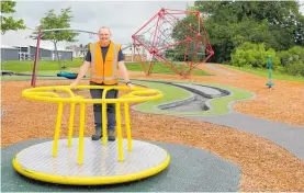  ?? ?? Playground assets officer Mike Tobin at Pioneer Park in Te Awamutu.