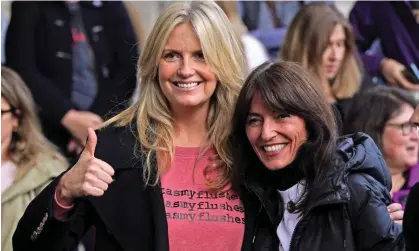  ?? Photograph: Steve Parsons/PA ?? Penny Lancaster, left, and Davina McCall with protesters demonstrat­ing in London against prescripti­on charges for hormone replacemen­t therapy.