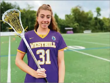  ?? Scott Ericson / Hearst Connecticu­t Media ?? Westhill's Audra Hansen, a three-sport athlete with a 3.9 GPA, has been selected as the 2021-22 winner of the Allyson Rioux Memorial Award.