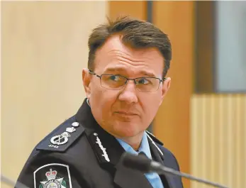  ?? AAP Image / Mick Tsikas ?? AFP Commission­er Reece Kershaw at senate estimates last year.