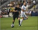  ?? MIKEY REEVES — FOR MEDIANEWS GROUP ?? Union midfielder Brenden Aaronson, here scoring a goal against D.C. United in August, has been rewarded for his stellar play in his rookie season with a call-up to the U.S. national team.