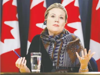  ?? BLAIR GABLE/REUTERS/FILES ?? Michelle Rempel Garner, the federal Conservati­ve critic for industry and economic developmen­t, says the Trudeau government needs to be a better champion for the TMX project.