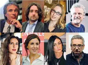  ??  ?? Alcuni dei candidati allo Strega resi noti ieri. Da sinistra, nella prima fila: Michele Ainis, Giulio Cavalli, Teresa Ciabatti e Marco Albino Ferrari. Sotto, da sinistra:
Anna Giurickovi­c Dato, Francesca Mannocchi, Elena Mearini e Simone Perotti