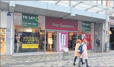  ??  ?? The Ann Summers store is the latest to leave Sauchiehal­l Street, where it opened its first Scottish outlet 20 years ago