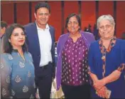  ?? BCCI ?? India head coach Anil Kumble with CoA member Diana Edulji (right) at the awards ceremony.