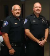  ?? The Sentinel-Record/File photo ?? DOUBLE RETIREMENT: Both Hot Springs Police Chief Jason Stachey, right, and Assistant Police Chief Walt Everton announced their retirement from the police department Wednesday, having each served over 25 years.