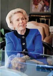  ??  ?? Patty Kelly Stevens speaks recently at her Nichols Hills home about being held prisoner of war during World War II. Stevens and her family were taken prisoners by the Japanese in the Philippine­s and held for three years. They hid a family heirloom...