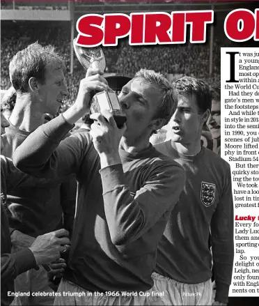  ?? Picture: PA ?? England celebrates triumph in the 1966 World Cup final