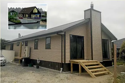  ??  ?? Above: The Kaiapoi house that is designed to float. Inset: Design concept for a demonstrat­ion floating house on the Avon River in Christchur­ch’s red zone. Below: Engineer Colin Ashby, who helped design the Kaiapoi house.