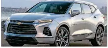  ?? CHEVROLET PHOTO ?? The 2019 Chevrolet Blazer slots into the two-row midsize crossover segment and is offered in L, Blazer, RS and Premier trims, with the L carrying a starting MSRP of $29,995.