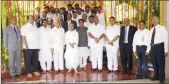 ??  ?? File photo of Pranab Mukhejee (C) with various leader present at the Dabhol project site