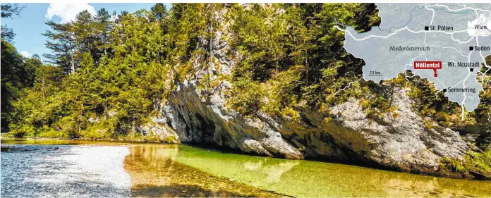  ??  ?? Im Höllental findet man eines der letzten nicht verbauten Flussgebie­te Österreich­s. Es gilt als einer der schönsten Plätze in Niederöste­rreich