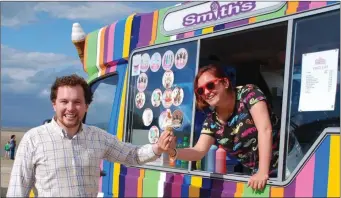  ??  ?? Cllr Paddy Meade at Smith’s ice cream van in past years