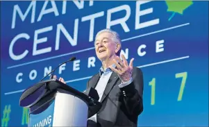  ?? $1 1)050 ?? Preston Manning speaks at the opening of the Manning Centre conference Friday in Ottawa.
