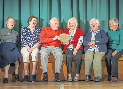  ?? ?? LEGACY: Ivan Laird presents the Beth Laird Memorial Salver to Lavina Harvey while, from left, Ella Grant, Frances Craig, Elsie Nicoll and Kathleen Melville look on. Picture by Mhairi Edwards.