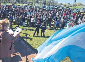  ?? Soc. rural de laboulaye ?? Asamblea, ayer, en el acceso a Laboulaye