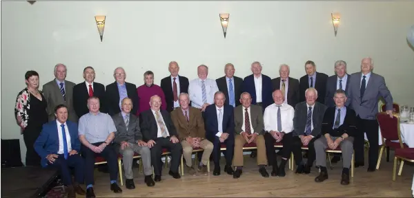  ??  ?? Players and representa­tives of the Wicklow Junior football team who won the All-Ireland ‘Home’ title in 1969 who gathered in Murphy’s Hotel last weekend for a celebratio­n.