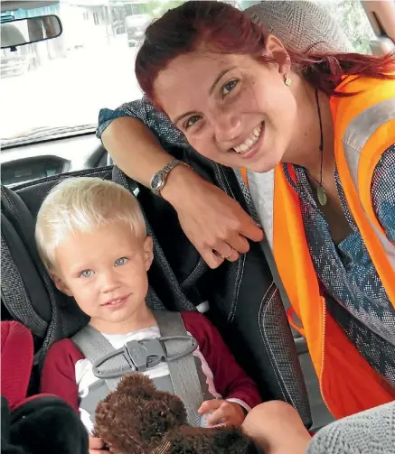  ?? MATT SHAND ?? This little toddler is safe and secure thanks to the help from Taupo Car Seat Service’s Elena Gray.