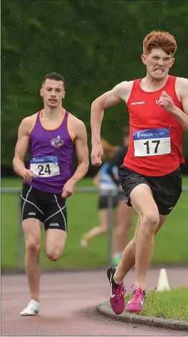  ??  ?? Boyne AC clubman Oisin O Gibne competing for Louth in the Division 1 800m