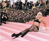  ?? ANGELA WEISS/GETTY-AFP ?? Lady Gaga, who usually goes for eye-catching when it comes to fashion, at this year’s Met Ball, wearing extreme platforms.
— Mary O.