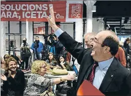  ?? ÀLEX GARCIA ?? El líder del PSC, Miquel Iceta, en un mitin ayer en Barcelona